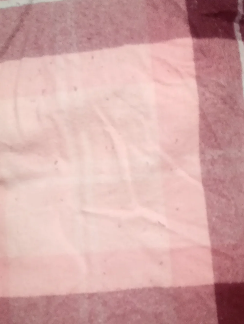 Plaid Pink and Maroon Flannel Sheet Set